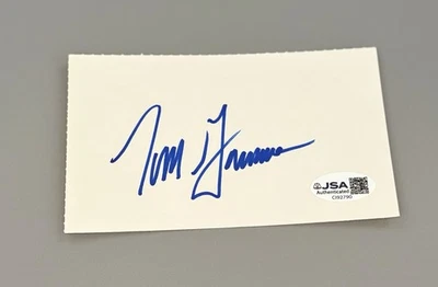 Tom Gorman Autographed Index Card Mets Phillies Expos Padres "GORFAX" JSA - Image 1 of 2