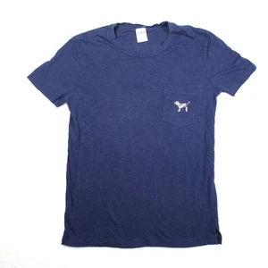 Victoria's Secret PINK T-Shirt Damen XS blau Pailletten Hund Campus Y2K Glitzer Tee - Bild 1 von 8