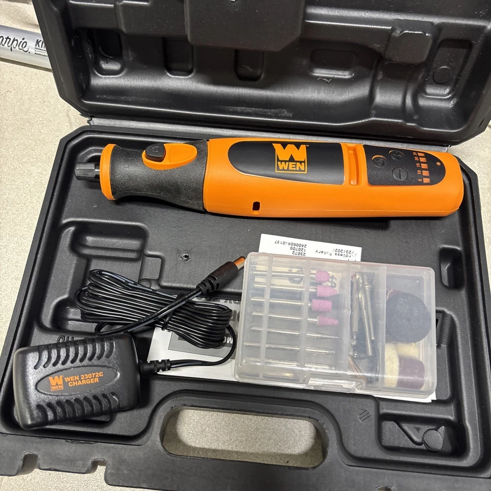WEN 23072 Variable Speed Li-Ion Cordless Rotary Tool Kit • 24-Piece Accessory#V3 - Image 1 of 1