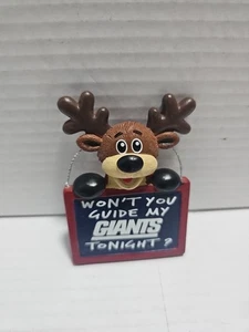 New York Giants Reindeer with Sign - Resin Holiday Christmas Tree Ornament - Picture 1 of 1