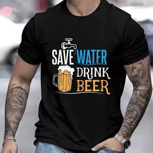 Save Water Drink Beer T-Shirt – Funny Graphic Casual Novelty Tee - Picture 1 of 25