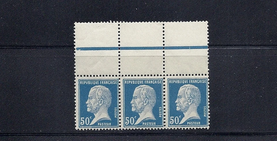 FRANCE 1923-36 LOUIS PASTEUR (Scott 191 strip of 3) F/VF MNH - Image 1 of 1