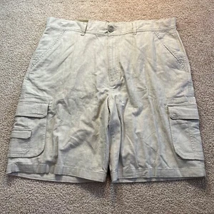 NEW Paradise Collection Mens Size 40 Cargo Shorts Linen Beige Tan Ivory - NWT - Picture 1 of 12