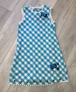 Girls Easter Dress With Bric-a-Brac And Appliqué. Party Or Church Size 10/12 - Picture 1 of 3