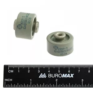 2pcs Condensatore Maniglia Porta 680pF 10kV Alta Tensione Ceramica KVI-3 USSR NOS - Foto 1 di 3