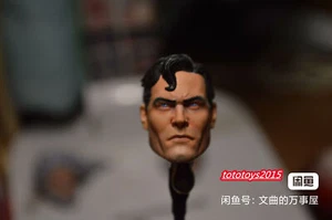 1:6 1:12 1:18 Cabeza de niño Superman negra esculpida para figura de acción masculina juguetes corporales - Imagen 1 de 9