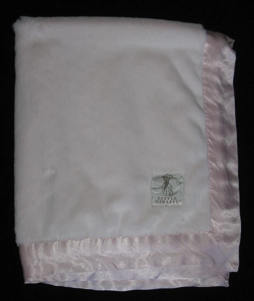 Little Giraffe Pink Luxe Faux Fur Plush Baby Blanket 28x34 - Image 1 of 4