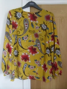 Pretty Papaya paisley blouse slit sleeve size 16 - Picture 1 of 3