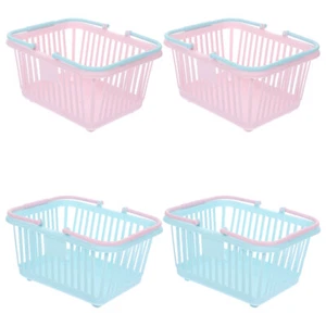4 Pcs Storage Basket Small Plastic Shopping Baaket with Handle Child - Picture 1 of 12