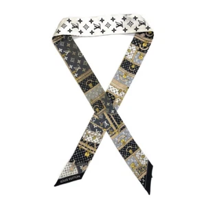Louis Vuitton Bandeau BB Let's Go Monogram 100% Silk Scarf Multicolor/9U1386 - Picture 1 of 8