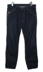 DIESEL Zulow 008IL Jeans Uomo W31/L32 Regular Fit Con Bottone Blu Scuro - Foto 1 di 11