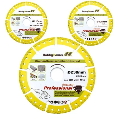Profi Diamanttrennscheibe Ø 115 125 230mm Stein, Beton, Metall, Holz, Kunststoff - Bild 1 von 4