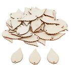 50Pc Natural Wood Wooden Leaves Leaf Cutouts Tags Slices Wedding Party Decor