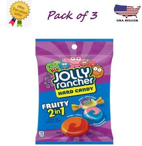 New Jolly Rancher 2-in-1 Fruit Flavored Hard Candy, Bag 6.5 oz (Pack of 3) - Picture 1 of 6