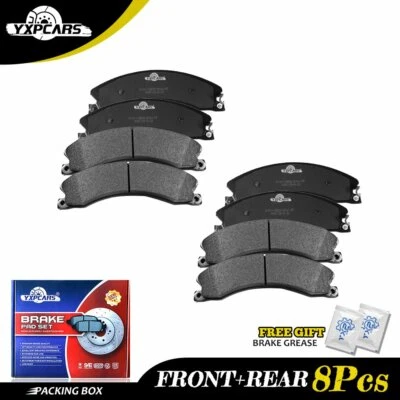 Front Rear Ceramic Brake Pads For 2011-2019 Chevrolet Silverado 2500 HD 3500HD - Image 1 of 4