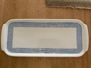 Arzberg Porzellan Kuchen Servierplatte Bastdekor blau Löffelhardt Design - Bild 1 von 2