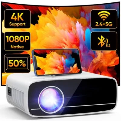 Proiettore 4K Supporta, AKATUO 15000L Videoproiettore 1080P Nativo 5G WiFi Bluet - Immagine 1 di 4