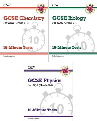 CGP 9-1 GCSE Physics,Chemistry & Biology: AQA 10-Minute Tests (with answers) - Image 1 of 4
