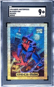 1994 MARVEL MASTERPIECES BRONZE HOLOFOIL INSERT CHASE CARD #8 SPIDER-MAN RARE 9 - Picture 1 of 2
