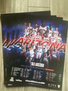 2023/24 Arizona Wildcats Basketball 18x24 Team Poster NCAA Pelle Larsson HEAT - Picture 1 of 2