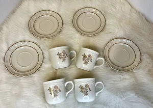 Vintage Cordella Burnet Steingut Sammlung 4 Tassen & Untertassen - Bild 1 von 6