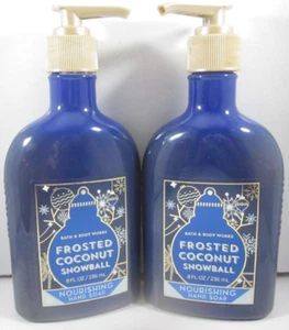 2 Bath & Body Works Hand Soap 8 oz Nourishing shea Frosted Coconut Snowball - Picture 1 of 4