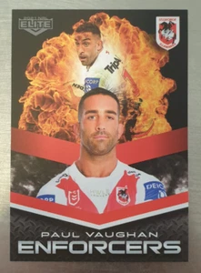 NRL 2021 Elite Enforcers Paul Vaughan Card E26/40 Illwarra Dragons - Picture 1 of 2