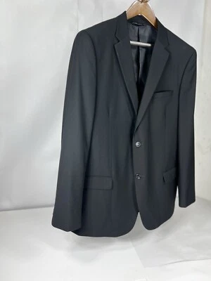 Blazer Caravelli 44 Línea Lana Negro Muescas Solapa Chaqueta 44L Italiano Hombres Foto 1 de 4