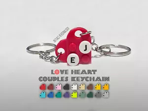 Couple Heart Keychain|Made with LEGO bricks|18 Colours|Initials Personalised - Picture 1 of 25