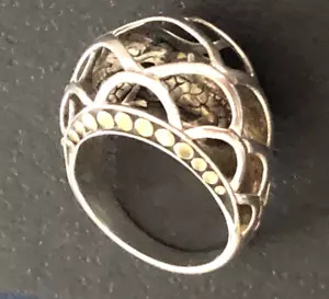 John Hardy HIDDEN Dragon in Dome Ring Naga 18kt/925 Sterling silver Size 7 - Picture 1 of 10