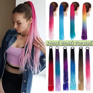 Braids Elastic Hairband Colourful Girls Ponytail Rubber Band Hair Extensions USA - Picture 1 of 20