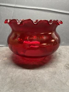 VINTAGE 4” FITTER RUBY RED GAS LAMP SHADE NEW OLD STOCK - Picture 1 of 15