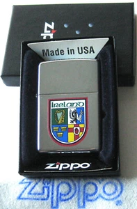 ZIPPO ZUVOR GESAMMELTES nicht benutztes IRLAND Feuerzeug VIER PROVINZEN H.P. Chrom - Bild 1 von 6
