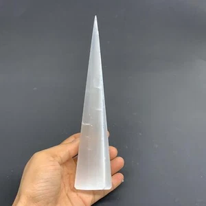 288.1g, 7.8"x1.7", Selenite (Satin Spar) Crystal Crystal Tower Point,B35953 - Picture 1 of 15