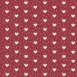 Textiles Français I Love Hearts tela 100% Algodón 160 cm ancho Crema sobre Rojo - Imagen 1 de 2