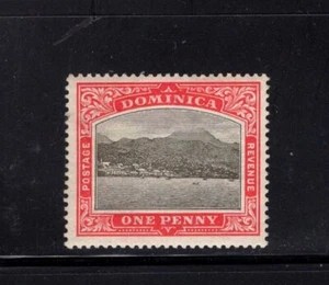 Dominica 1907 1d Gris y Rojo Rosa del Mar Como Nuevo SG 38 - Imagen 1 de 1