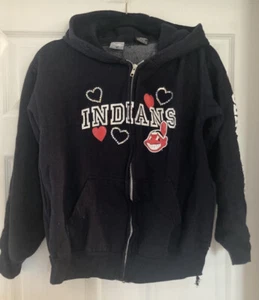 juniors mlb Cleveland indians zip up hoodie size medium - Picture 1 of 4