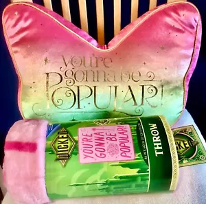 WICKED Movie Glinda Pink POPULAR Butterfly Pillow & Throw Blanket SET Good Witch - Picture 1 of 11