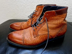 Original Italienische Herren Designer Lederschuhe Stiefelletten Gr. 43 Braun - Bild 1 von 6