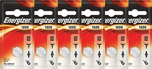 6 Energizer Lithium CR1220 1220 ECR1220 3-Volt Coin Cell Batteries - Picture 1 of 1