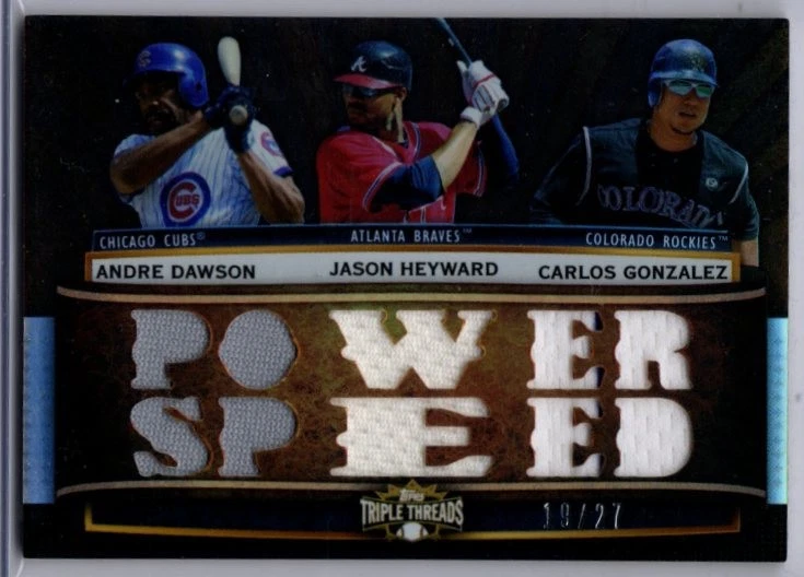 2011 Triple Threads Baseball Triple Relic Dawson Heyward Gonzalez JERSEY 19/27 - Image 1 of 1