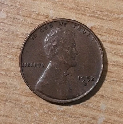 1952-D LINCOLN WHEAT PENNY DENVER ONE 1 CENT MM15 - Image 1 of 2