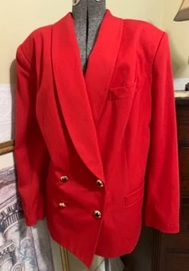 Kasper Damen Blazer rot Vintage Gr. 22 Sternknöpfe Jacke - Bild 1 von 12