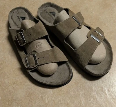 Sandalias sin cordones Ozark Trail para hombre de gamuza/cuero talla 11 beige deslizables cómodas  Foto 1 de 4