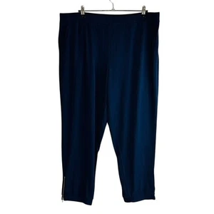 Pantalones Susan Graver Mujer Talla XL Tejidos Azul Elastizados Cremallera Bolsillos al Tobillo - Imagen 1 de 9
