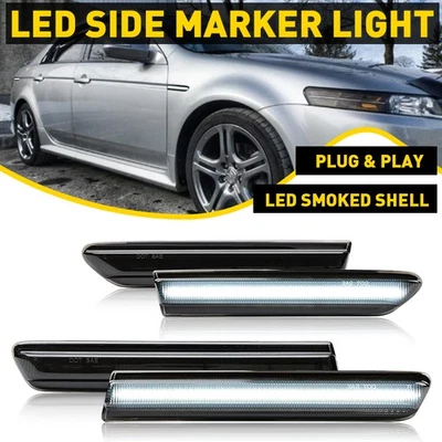 4x Luces de señalización LED transparentes ahumadas delanteras + traseras para Acura TL 2004-2008 Foto 1 de 4