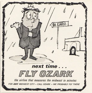 1964 Ozark Airlines: Next Time Fly Ozark St Louis Vintage Print Ad - Picture 1 of 1