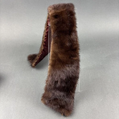 Genuine Mink Fur Scarf Collar Neck Wrap 1960's Dark Brown Vintage - Image 1 of 4
