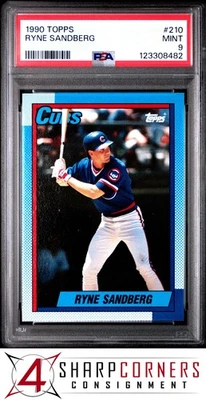 1990 TOPPS #210 RYNE SANDBERG CUBS HOF PSA 9 - Изображение 1 из 3