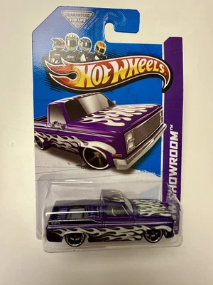 Hot Wheels '83 Chevy Silverado Purple Flames HW Showroom Ships in Clamshell - Image 1 of 4